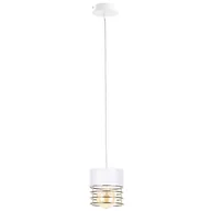Lampy sufitowe - KET Loftowa LAMPA wisząca 1133 metalowa OPRAWA zwis biały złoty KET - miniaturka - grafika 1