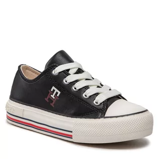 Buty dla chłopców - Trampki Tommy Hilfiger - Low Cut Lace-Up Sneaker T3A9-32287-1355 m Black 999 - grafika 1