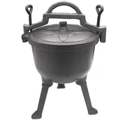 Kociołki - KönigHOFFER KÖNIGHOFFER KOCIOŁEK MYŚLIWSKI ŻELIWNY 5 L + POKRYWA CZARNY EMALIOWANY 5903313401081 - miniaturka - grafika 1