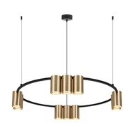 Lampy sufitowe - Lampa wisząca (koło) GENESIS BLACK GOLD 10xGU10 - miniaturka - grafika 1