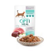 Mokra karma dla kotów - Opti Meal OPTIMEAL KACZKA Z WĄTRÓBKĄ W JABŁKOWEJ GALARETCE 85G OMHCDLINJE85G - miniaturka - grafika 1