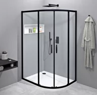 Kabiny prysznicowe - GELCO Kabina prysznicowa asymetryczna narożna SIGMA SIMPLY BLACK drzwi przesuwne 90x120x190 czarny mat szkło transparentne z powłoką Coated Glass GS1290B - miniaturka - grafika 1