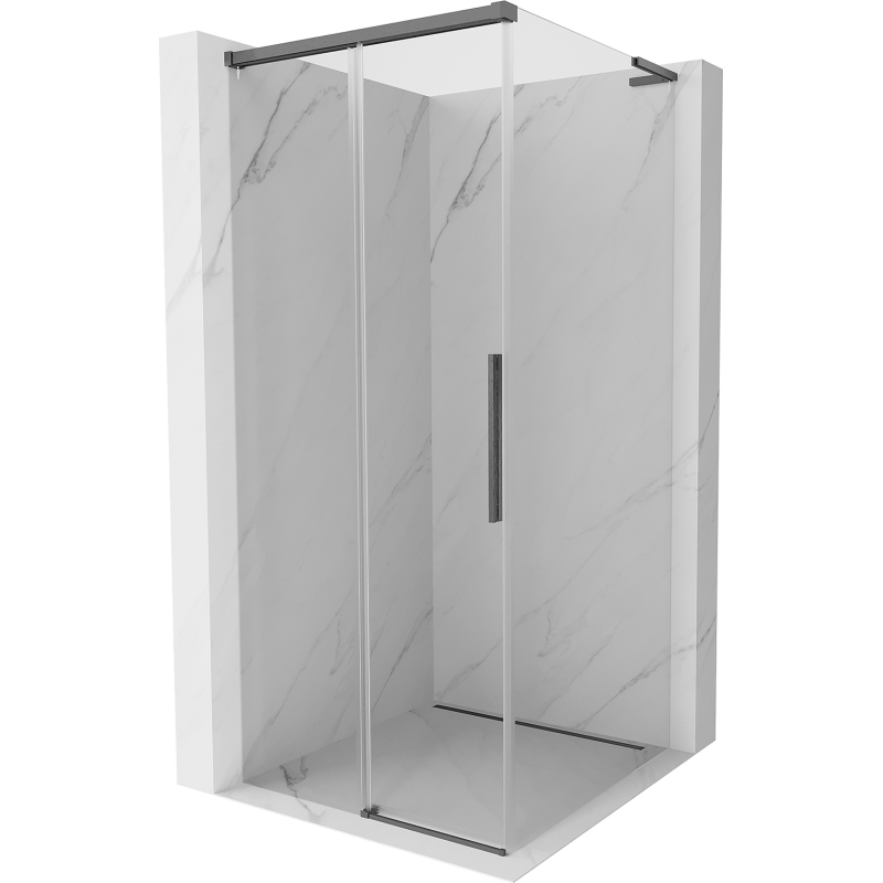 Mexen Rox L kabina prysznicowa rozsuwana 90 x 90 cm, transparent, gun gray szczotkowany - 8C2L-090-090-66-00