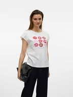Koszulki i topy damskie - Vero Moda Koszulka w kolorze białym - miniaturka - grafika 1