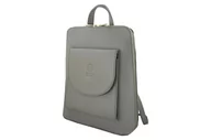 Torebki damskie - Plecak skórzany / listonoszka - Casual 2w1 - Szary jasny - miniaturka - grafika 1