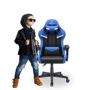 Fotel gamingowy Hell's Chair HC- 1004 KIDS Czarny Niebieski - Fotele gamingowe - miniaturka - grafika 1