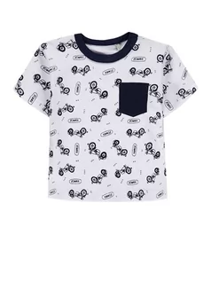Kaftaniki dla niemowląt - Kanz Koszulka w kolorze biało-granatowym - grafika 1