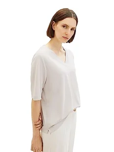 Podstawowy T-shirt damski TOM TAILOR z dekoltem w szpic, 16339-szare chmury, XXL - Koszulki i topy damskie - miniaturka - grafika 1