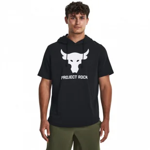 Męska bluza dresowa nierozpinana z kapturem Under Armour Project Rock Terry SS HD - czarna - UNDER ARMOUR - Bluzy sportowe męskie - miniaturka - grafika 1