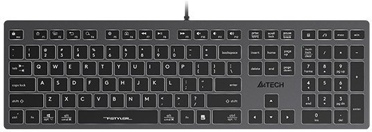 A4 Tech A4Tech A4tech Klawiatura FX60, Podświetlana biały, USB, CZ, szary