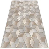 Dywany zewnętrzne - Dywan ogrodowy piękny wzór Brązowe sześciany 100x150 cm - miniaturka - grafika 1