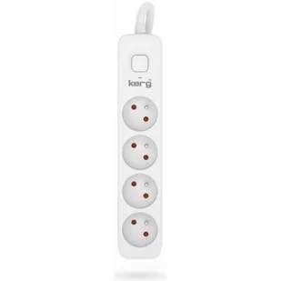 Przedłużacz KERG z wyłącznikiem M02397 4-gniazdowy 5m 3×1,5mm2 H05VV-F 16A/250V biały - Listwy zasilające - miniaturka - grafika 1