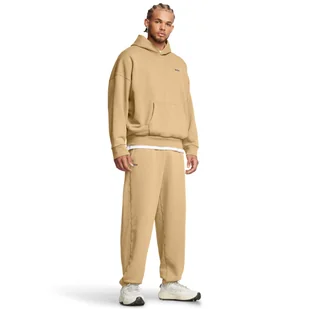 Męskie spodnie dresowe Under Armour UA Icon Hwt Flc Wash Os Pant - brązowe - UNDER ARMOUR - Spodnie sportowe męskie - miniaturka - grafika 1