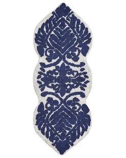 BELIANI Dywanik łazienkowy niebieski bawełniany 150 x 60 cm nieregularny kształtReplika acyjny wzór mata łazienkowa nowoczesny design - Dywaniki łazienkowe - miniaturka - grafika 1