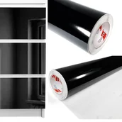 Okleiny - Okleina Folia Samoprzylepna Czarna Połysk Rolka 2m - miniaturka - grafika 1