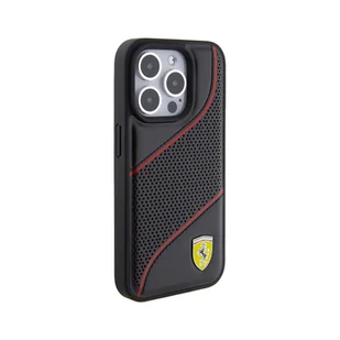 Ferrari FEHCP15LPWAK iPhone 15 Pro 6.1" czarny/black hardcase Perforated Waves Metal Logo - Etui i futerały do telefonów - miniaturka - grafika 12