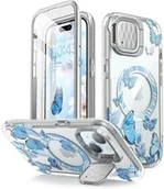 Etui i futerały do telefonów - Supcase Etui pancerne i-Blason Cosmo Mag MagSafe SP do iPhone 15, przezroczysto-niebieskie w motyle - miniaturka - grafika 1