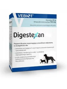 Vebiot Digestexan Preparat Dla Psów i Kotów Wspomagający Trawienie 60 Kapsułek - Suplementy i witaminy dla psów - miniaturka - grafika 1