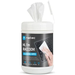 NATEC Chusteczki czyszczące NATEC Raccoon 100 sztuk - Środki i akcesoria czyszczące do komputerów - miniaturka - grafika 1