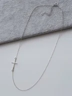 Łańcuszki - CELEBRYTKA ŁAŃCUSZEK KRZYŻ KRZYŻYK SREBRO 925 45cm - miniaturka - grafika 1