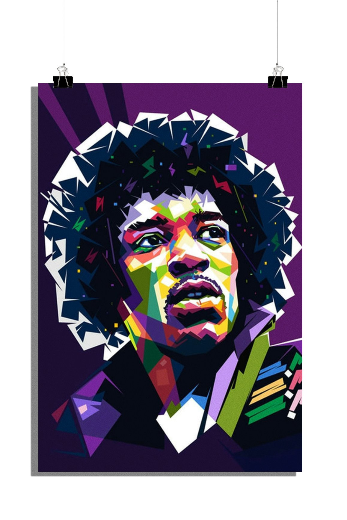 Plakat Jimi Hendrix - Plakat muzyczny - Plakat gitarzysta - Plakat legenda muzyki - 61x91cm - Idealny do oprawienia w ramę