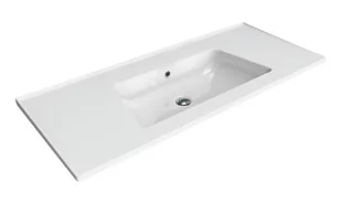 Flaminia Bloom Umywalka wisząca lub meblowa 122x51,5 cm biały połysk BM120L - Umywalki - miniaturka - grafika 1