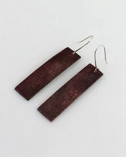 Paski - miedziane kolczyki lub klipsy - Kolczyki - miniaturka - grafika 1