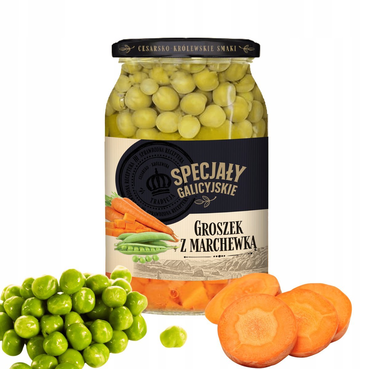 Groszek z Marchewką słoik domowe przetwory Specjały Galicyjskie 480g