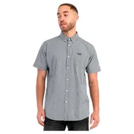 Koszule męskie - Lonsdale Męska koszula z krótkim rękawem wąski krój BRIXWORTH Black/White XXL - miniaturka - grafika 1