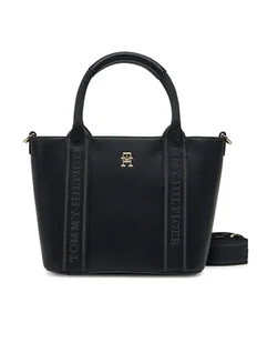 Tommy Hilfiger Torebka Th Logotape Mini Tote AW0AW17201 Czarny - Torebki damskie - miniaturka - grafika 1