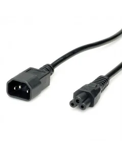 Value kabel sieciowy IEC320/C14 wtyczka - gniazdo C5, czarny, 1,8 m 19.99.1119 - Kable - miniaturka - grafika 1
