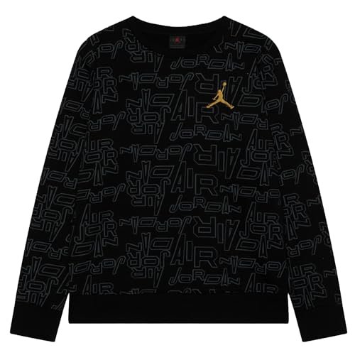 Jordan Bluza chłopięca z okrągłym dekoltem Take Flight Black And Gold Black Code 95C802-023
