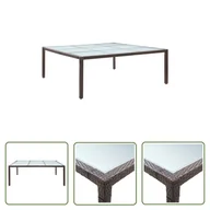 Stoły ogrodowe - The Living Store Stół ogrodowy - brązowy - 200x200x74 cm - polirattanowy - Stół Ogrodowy - miniaturka - grafika 1