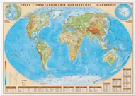 Mapy i plansze edukacyjne - Świat. Mapa fizyczna ścienna - miniaturka - grafika 1
