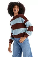 Swetry damskie - DeFacto Sweter normalny krój dla kobiet - sweter z golfem dla topów damski (brązowy, S), brązowy, S - miniaturka - grafika 1