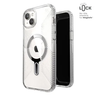 Speck Presidio Perfect-Clear Grip ClickLock & Magsafe - Etui iPhone 15 Plus (Clear / Chrome Finish / Serene Silver) - Etui i futerały do telefonów - miniaturka - grafika 2