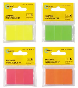 Zakładki indeksujące 25x43mm PP pomarańczowe TAURUS 50szt. /TZI-25/43 EKO/ - Zakładki indeksujące - miniaturka - grafika 1