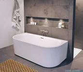 Wanny z hydromasażem - Riho Desire Back2wall Velvet wanna wolnostojąca Riho Fall napełnianie przez przelew przyścienna 180x84cm MATOWA B089011105 - miniaturka - grafika 1