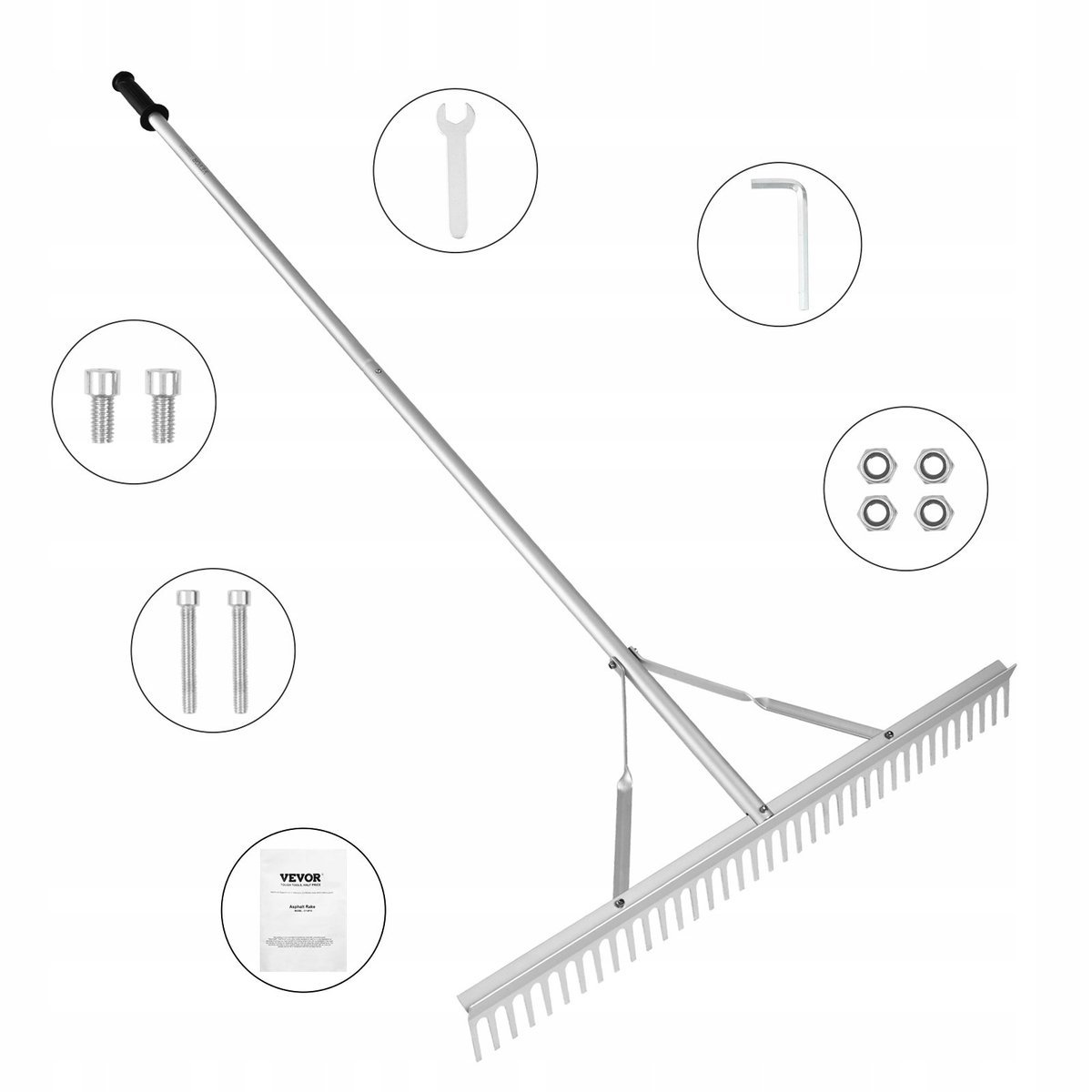 Grabie Zgrabiarka do Czyszczenia Ziemi i Wody - 75 cm Aluminiowe