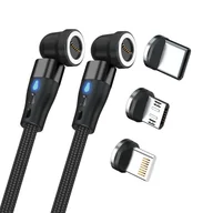 Kable komputerowe i do monitorów - RealPower MagneticCharge2 kabel USB 1 m Czarny - miniaturka - grafika 1