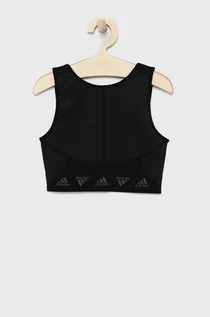 Koszulki dla dziewczynek - adidas Performance top dziecięcy HB0453 kolor czarny - grafika 1