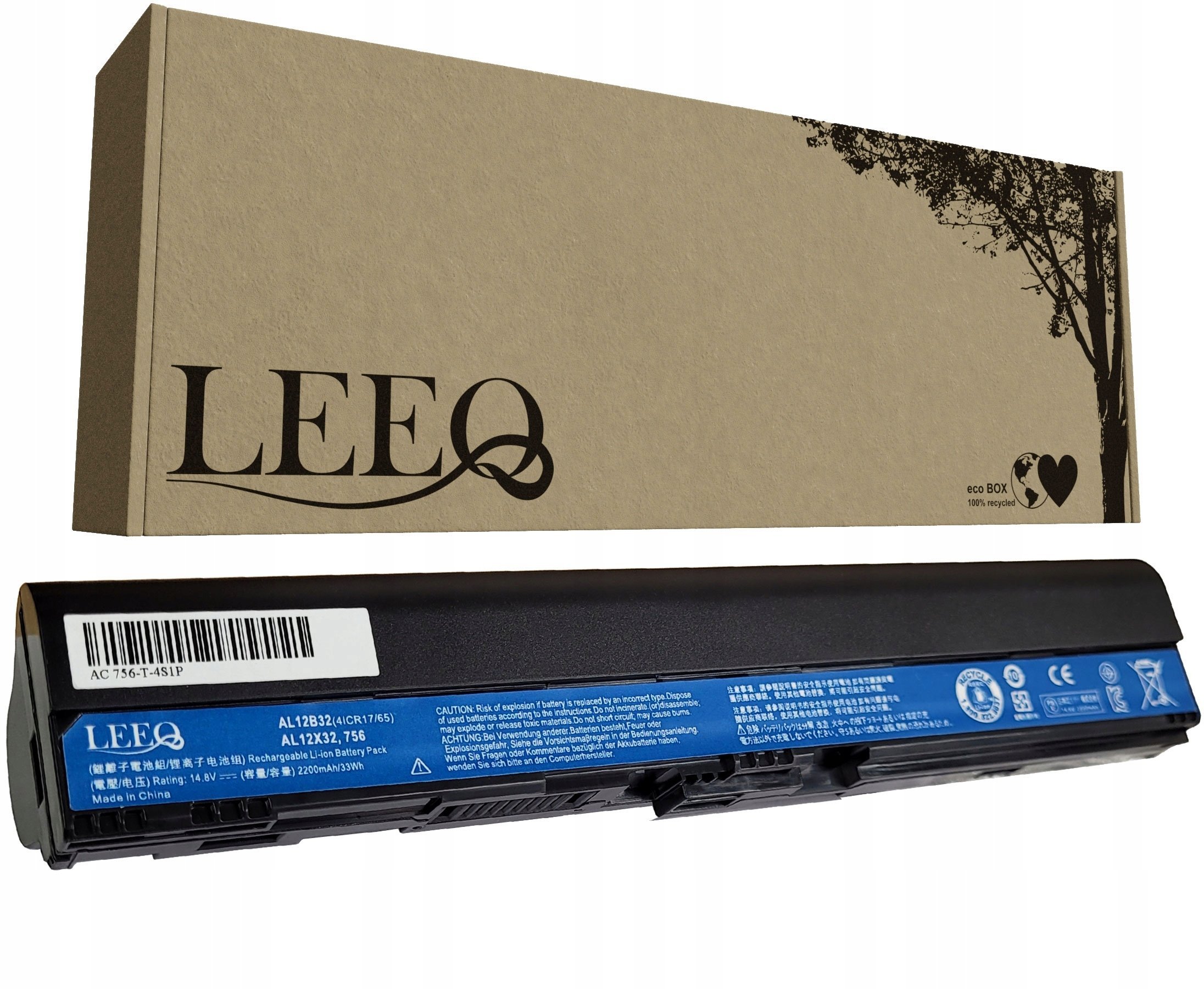 Bateria Ultra Parts Bateria do laptopa ACER AL12B32 Aspire One 725 756 V5-121 131 171 2200mAh