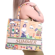 Torebki damskie - Torba letnia SUMMER SHOPPER market - miniaturka - grafika 1