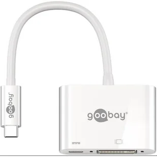 Goobay urządzenie USB-C -adapter DVI, PD, biały, 0.15 m, torebka plastikowa Rozszerzona USB-C w celu złącze DVI 4040849621086 - Kable USB - miniaturka - grafika 1