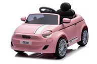 Pojazdy elektryczne dla dzieci - Auto Na Akumulator Samochód Jeździk Fiat 500 Elektro Pilot Jasny Róż - miniaturka - grafika 1