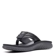 Klapki i japonki męskie - Clarks Wesley Post klapki męskie, Czarny syntetyczny, 44.5 EU - miniaturka - grafika 1