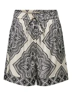 Spodenki damskie - ONLY Szorty w kolorze beżowo-czarnym - miniaturka - grafika 1