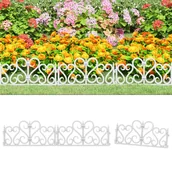 Ogrodzenia - Obrzeża trawnikowe, 17 szt., białe, 10 m, PP - miniaturka - grafika 1