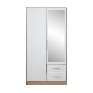 Szafa 2D Biała z Lustrem SRL3 Smart Meblar Biały Lux, Dąb Sonoma - Szafy - miniaturka - grafika 1