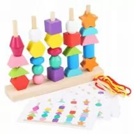 Sortery dla dzieci - Drewno piramidki układanka + sorter 1009710 Norimpex - miniaturka - grafika 1